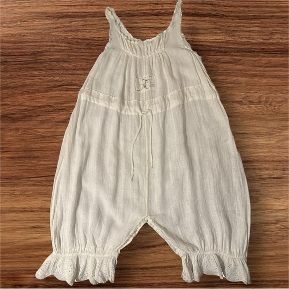 Rare Vintage Magnolia Pearl Linen Overalls From The Hummingbird Love Collection - Picture 8 of 14